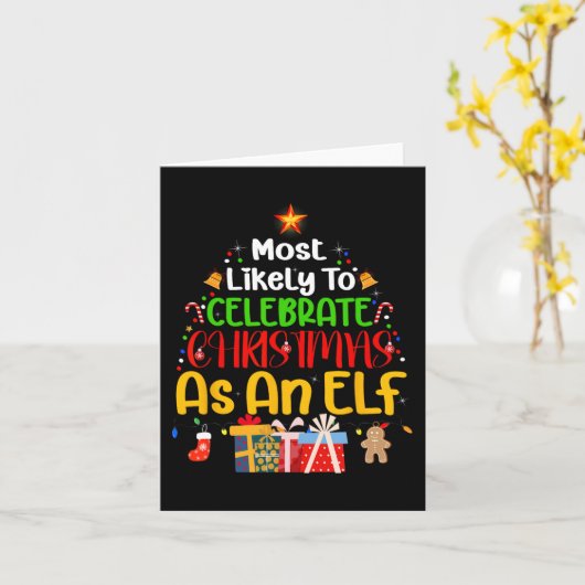 Waarschijnlijk om Kerstmis te vieren als een elf Kaart (Gele Bloem)