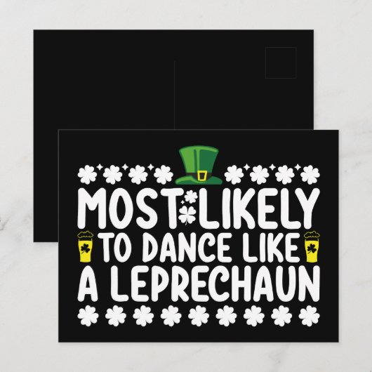 Waarschijnlijk om te dansen als een kabouter St Pa Briefkaart (Voorkant / Achterkant)