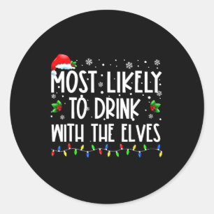 Waarschijnlijk om te Drinken met de Elfen familie Ronde Sticker