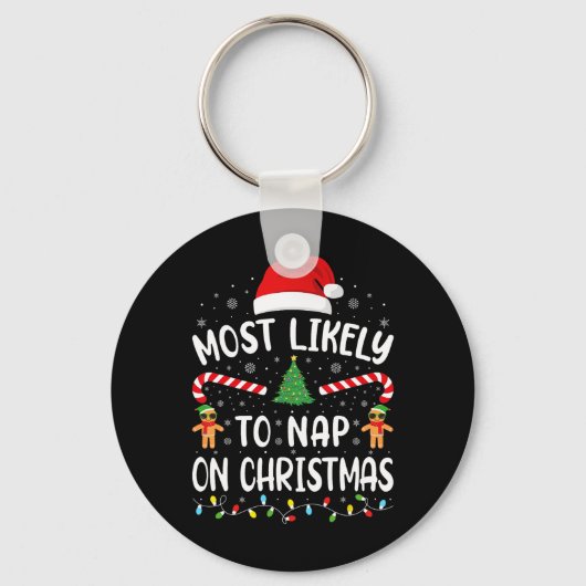 Waarschijnlijk om te dutten op Christmas Squad Fam Sleutelhanger (Voorkant)