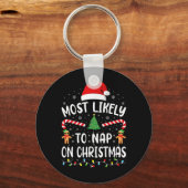 Waarschijnlijk om te dutten op Christmas Squad Fam Sleutelhanger (Voorkant)