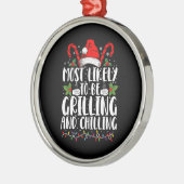 Waarschijnlijk om te grillen en te koelen Kerstmis Metalen Ornament (Links)