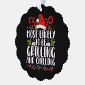 Waarschijnlijk om te grillen en te koelen Kerstmis Ornament Kaart (Links)