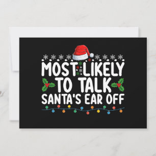 Waarschijnlijk om te praten Santa's Ear Off Christ Kaart