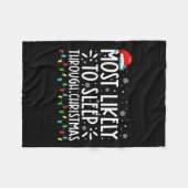 Waarschijnlijk om te slapen tijdens Kerstmis Famil Fleece Deken (Voorkant (Horizontaal))