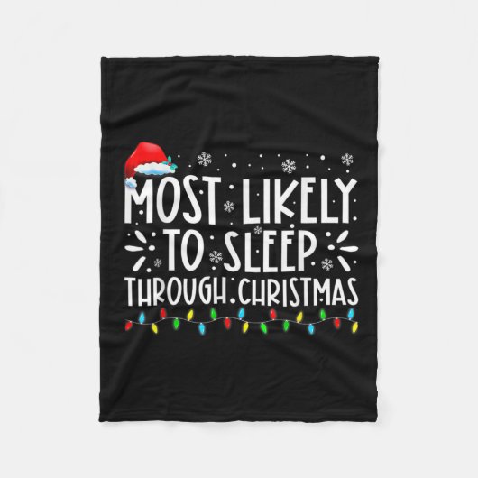 Waarschijnlijk om te slapen tijdens Kerstmis Famil Fleece Deken (Voorkant)