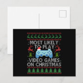 Waarschijnlijk om videogames te spelen met Kerstmi Briefkaart (Voorkant / Achterkant)
