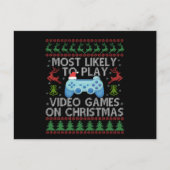 Waarschijnlijk om videogames te spelen met Kerstmi Briefkaart (Voorkant)