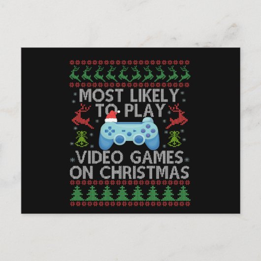 Waarschijnlijk om videogames te spelen met Kerstmi Briefkaart (Voorkant)