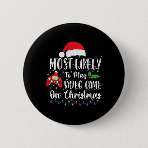 Waarschijnlijk om videogames te spelen op Christma Ronde Button 5,7 Cm