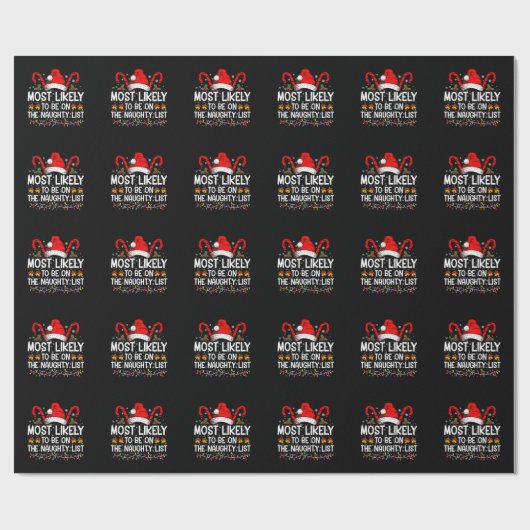 Waarschijnlijk op de stoute lijst met Kerstmis Cadeaupapier (Vlak)