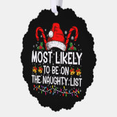 Waarschijnlijk op de stoute lijst met Kerstmis Ornament Kaart (Links)