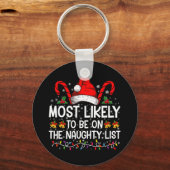 Waarschijnlijk op de stoute lijst met Kerstmis Sleutelhanger (Voorkant)
