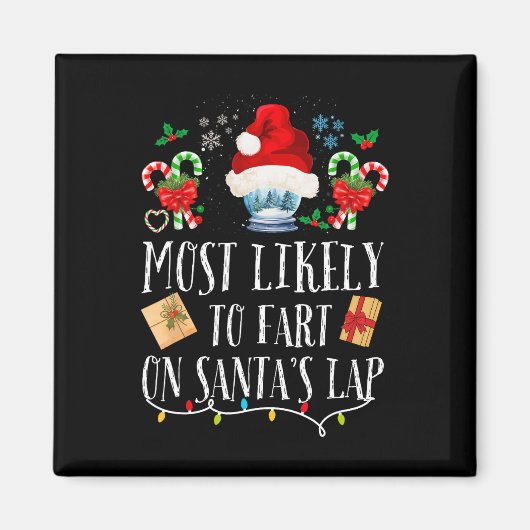 Waarschijnlijk scheet de Kerstman op schoot Fun Fa Magneet (Voorkant)