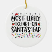 Waarschijnlijk scheet hij op Santas Lap Family Chr Keramisch Ornament (Voorkant)