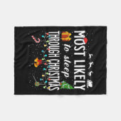 Waarschijnlijk slaap ik tijdens de kerstdagen fleece deken (Voorkant (Horizontaal))