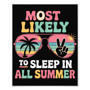 Waarschijnlijk Slaapt de Hele Zomer Het Langst Ler Foto Afdruk