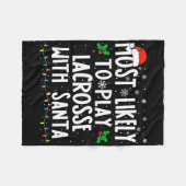 Waarschijnlijk speelt hij lacrosse met de kerstman fleece deken (Voorkant (Horizontaal))