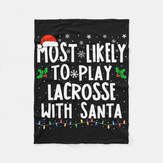 Waarschijnlijk speelt hij lacrosse met de kerstman fleece deken (Voorkant)