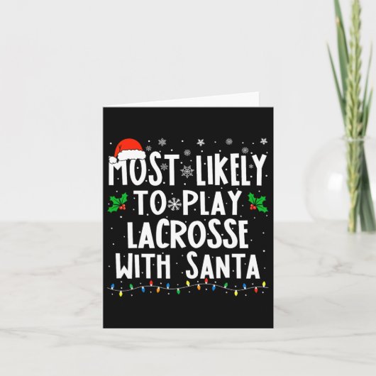 Waarschijnlijk speelt hij lacrosse met de kerstman kaart (Voorkant)