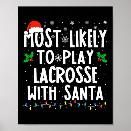 Waarschijnlijk speelt hij lacrosse met de kerstman poster (Voorkant)