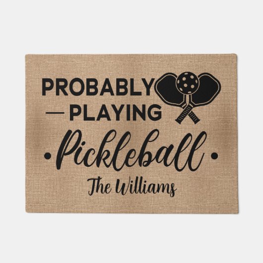 Waarschijnlijk speelt hij pickleball | Aangepaste Deurmat (Voorkant)