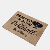 Waarschijnlijk speelt hij pickleball | Aangepaste Deurmat (Schuin)