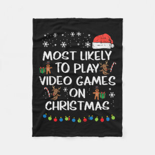 Waarschijnlijk Spelen Videogames Kerstmis Familie  Fleece Deken