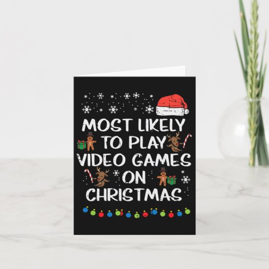 Waarschijnlijk Spelen Videogames Kerstmis Familie Kaart (Voorkant)