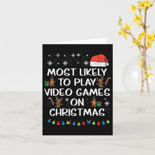 Waarschijnlijk Spelen Videogames Kerstmis Familie  Kaart (Gele Bloem)