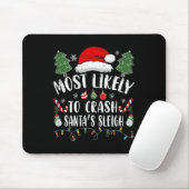 Waarschijnlijk te crashen Santa's Sleigh Christmas Muismat (Met muis)