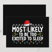 Waarschijnlijk te opgewonden om met Kerstmis te sl Kaart (Voorkant / Achterkant)