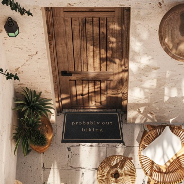 Waarschijnlijk uit wandelen Grappig Custom Black T Deurmat (Creator heeft geüpload)