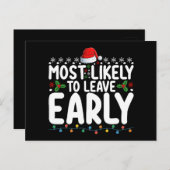 Waarschijnlijk verlaat hij zijn vroege kerstfamili briefkaart (Voorkant / Achterkant)