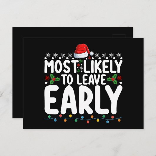 Waarschijnlijk verlaat hij zijn vroege kerstfamili briefkaart (Voorkant / Achterkant)