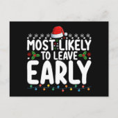 Waarschijnlijk verlaat hij zijn vroege kerstfamili briefkaart (Voorkant)