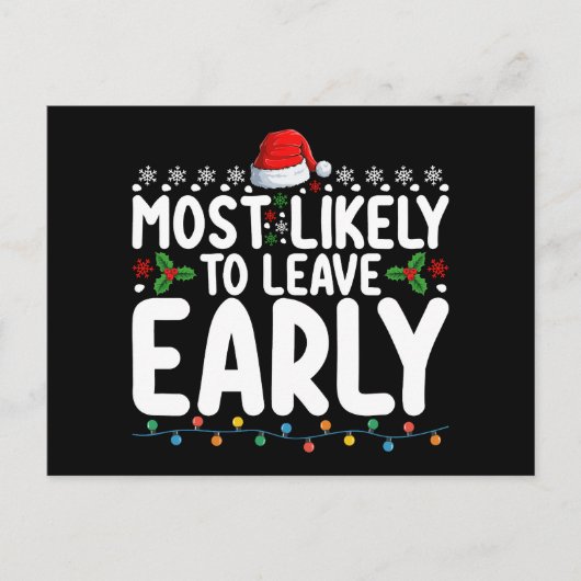 Waarschijnlijk verlaat hij zijn vroege kerstfamili briefkaart (Voorkant)