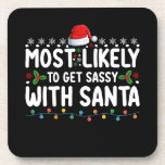 Waarschijnlijk wordt het sassy met Santa Christmas Bier Onderzetter<br><div class="desc">Meest waarschijnlijk om sassy met Kerstmis vakantie</div>