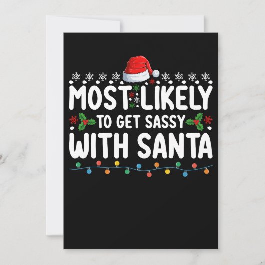 Waarschijnlijk wordt het sassy met Santa Christmas Kaart (Voorkant)