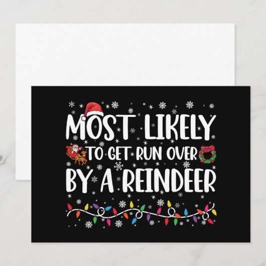 Waarschijnlijk wordt hij overreden door een rendie kaart (Voorkant / Achterkant)