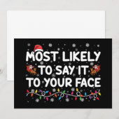 Waarschijnlijk zeg je het in je gezicht grappige k kaart (Voorkant / Achterkant)