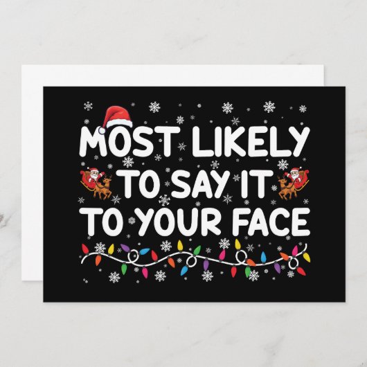 Waarschijnlijk zeg je het in je gezicht grappige k kaart (Voorkant / Achterkant)