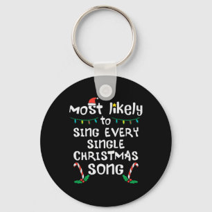 Waarschijnlijk zingen elke kerst lied Xmas Family Sleutelhanger