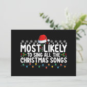 Waarschijnlijk zingen ze alle kerstliedjes kaart (Staand voorkant)