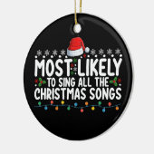 Waarschijnlijk zingen ze alle kerstliedjes keramisch ornament (Links)