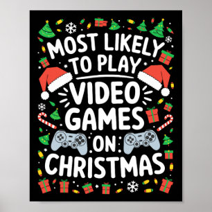 Waarschijnlijkheid om videogames te spelen op kers poster