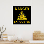 Waarschuw poster voor explosieven (Keuken)