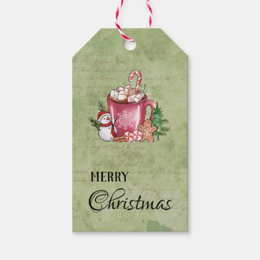 Waarschuw Winter Cup Prettig Kerstfeest Prettige F Cadeaulabel (Voorkant)