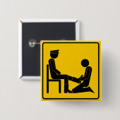 waarschuwen vierkante button 5,1 cm (Voorkant /achterkant)