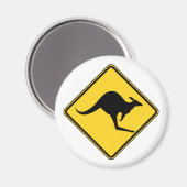 waarschuwend gevaar voor kangaroo op australië dag magneet (Voorkant / Achterkant)